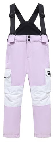 Skihose 158 Jungen,Schneehose Mädchen Jungen Warme Gefütterte Softshellhose Thermohose Skilanglaufhose Wasserdicht Skihose Snowboardhose Schneehose Winddichte Hosenträgerhose Ski Pant Outdoorhose