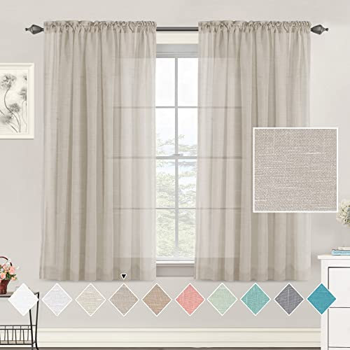 Tenger Home Tende Trasparenti Con Passanti Morbidi Finestre per Salotto Eleganti Soggiorno per Camera da Letto e Tende per Interni, 2 Pannelli