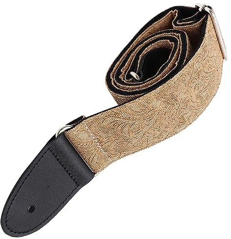 QUMIIRITY Gitarrengurt Aus Pu Und Baumwollmaterialien Verstellbarer Bassgitarrengurt Gitarrenschultergurt Als Ersatz Exquisites Druckdesign