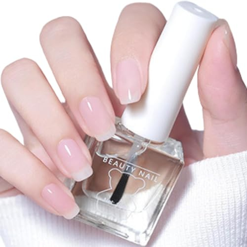 Clear Nail Polish - Quick Dry & Long Lasting clear Nail Varnish - No Need Cure Top Coat Nail Polish - High Gloss Nail Varnish top coat - 2 In 1 Top Coat & Base Coat nail polish For Women DIY Home
