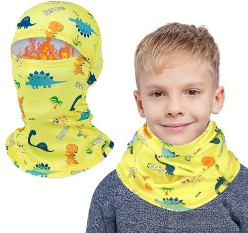AYPOW Kinder Sturmhaube Winter, Multifunktional Winddicht Fleece Warm Skimaske Radfahren Gesichtsmaske unter dem Helm, Sturmmaske Mütze mit Halswärmer für Jungen Mädchen 4–10, Winter Outdoor Sport