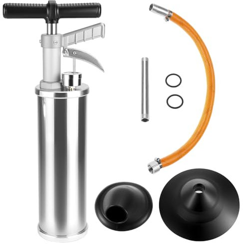 QWORK Kinetischer Hochdruck-Toilettenkolben, Luftablasspumpe, Klammern sicher und einfach mit ergonomischer Form, für Bad, Toiletten, Dusche, verstopfte Rohre