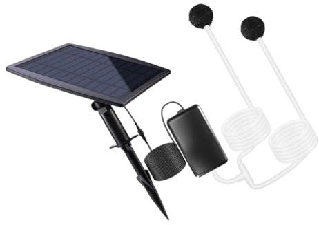 iplusmile Solar Sauerstoffpumpe für Teich und Pool Tragbare Teichpumpe mit Solarbetrieb für Aquarien und Gartenbelüftung