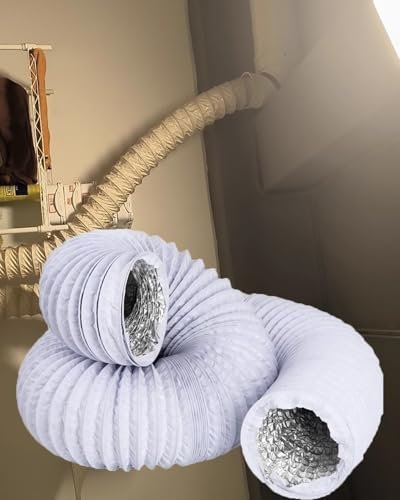 Tubo Cappa Cucina Tubo Flessibile di Sfiato Dell'asciugatrice per Spazi Ristretti, Condotto Dell'aria Foglio di Alluminio Ventola di Ventilazione Flessibile Ø 75 100 150 120 200mm(6m(236/19.6ft),500m