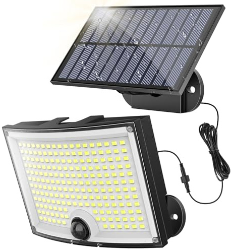 Ortiny Faretti Solari a LED da Esterno con Sensore di Movimento 202 LED