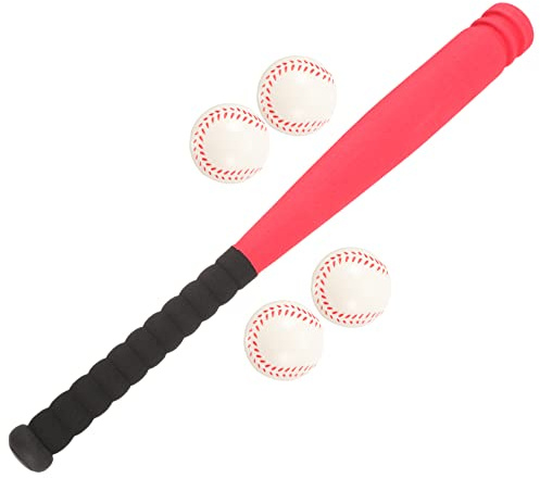 Milisten Interaktives Baseballset Für Kleinkinder Roter Schläger Weiche Gummibälle Outdoor-Spielzeug Für Jungen Und Mädchen Koordination Und Zusammenarbeit