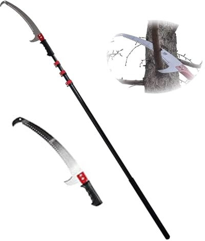 KEuLen Svettatoio Telescopico, Svettatoio a Pertica, Seghe da potatura a Lunga Portata, potatore Estensibile for Alberi, potatore Manuale for Rami di Alberi(7.2m/24FT)