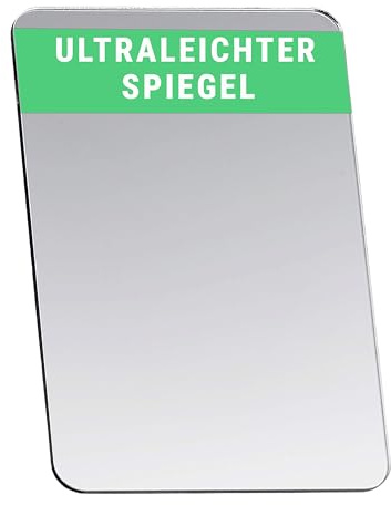 Falkenhorn Specchio a mano – Specchio acrilico double face ultra piatto forma rettangolare ideale per fai da te, bambini, fai da te, portafogli, cosmetici e viaggi – 15 x 20 cm (rettangolare)
