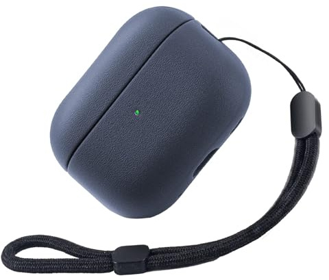 Teyomi TPU Hülle für AirPods Pro 3. Generation, Schutzhülle für Apple Airpods Pro 3 mit Handschlaufe, Texturdesign für Airpods Pro 3 Case (Mitternachtsblau)