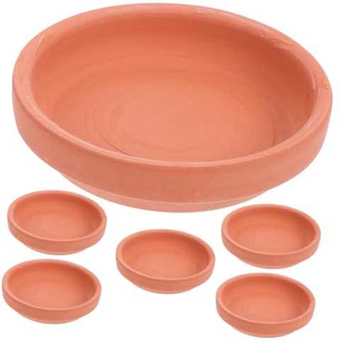 ORFOFE 6 pièces Lot de Soucoupes Terre Cuite pour Plantes Intérieur Plateau de Récupération Eau et Facile à Nettoyer Accessoire Pratique pour Pots de Fleurs