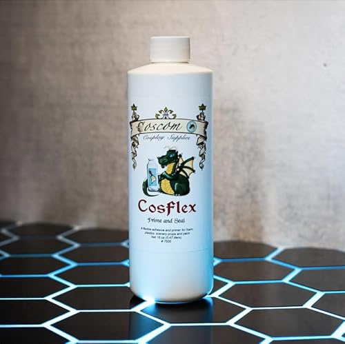 CosFlex Prime and Seal - Flexible Primer & Sealant for EVA Foam, Worbla, Plastazote, Fabric & More - Flexbond Alternative - Dries Clear - 6oz, 16oz, 32oz Sizes (Single Pack, 16, Fl oz)