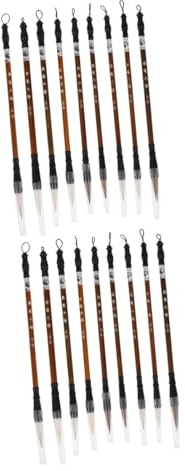 Veemoon 18 Pcs Set Pinceaux Calligraphie Poils Naturels Plumeau Loup Brosse Mixte et Polyvalent pour Peinture et Dessin Artistique