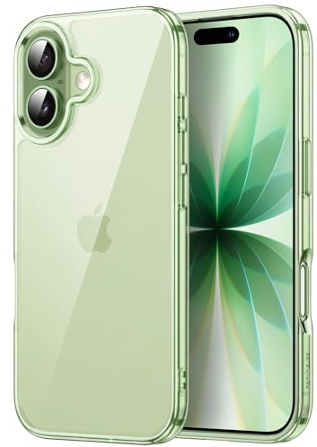 JETech Coque pour iPhone 17 6,3 Pouces, Étui Housse Anti-Jaunissement Antichoc Bumper, Arrière Transparente Anti-Rayures (Sauge)