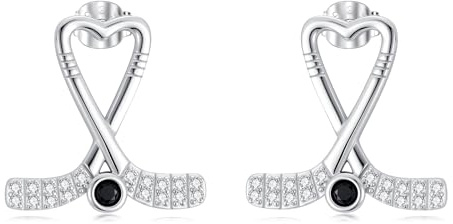 HARMONY BOLA Pferdeohrringe/Hockey/Fußball/Volleyball/Basketball/Tennis Ohrringe 925er Sterlingsilber Sportball Ohrstecker Ohrringe Schmuck für Damen