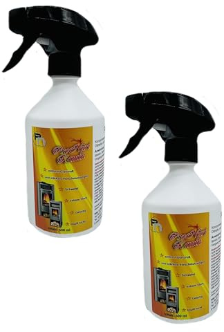 ProNuri Kaminscheibenreiniger Konzentrierter Kaminscheiben-Reiniger, Gelartig, Pink, 2x 500ml, Entfernt Glanzruß und Stärkste Verschmutzungen, Schwefelfreie Formel