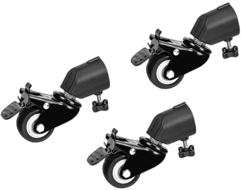 Juego de 3 ruedas giratorias de soporte C de 25 mm de diámetro para fotografía, soporte de luz plegable, trípode, accesorios de pata, rueda de soporte de luz