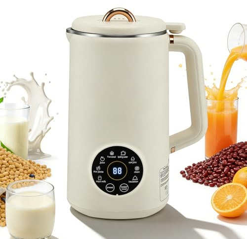 8 in 1 Nut Milk Maker,1000ML Automatic Soy Milk Maker, Jug Blenders, for Homemade Plant-based Milk, Oat, Soy, Fruit,Corn Juice with Delay Setting and Self Cleaning and Keep Warm
