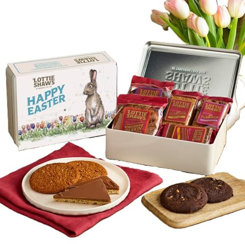 Lottie Shaw's - Easter Tin | Eleanor Tomlinson Illustration, Biscuits, Flapjacks & Shortbread, Yorkshire Bakery