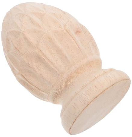 Toyvian Remate de Madera para Escaleras Piña Tallada, Tapa Decorativa Maciza sin Tratar 12X8X8Cm para Decoración de Interiores y Exteriores Estilo Europeo