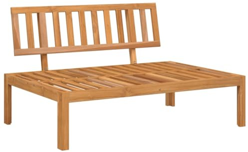 VIHHQGC Modulares Gartensofa mit Rückenlehne als Paletten-Mittelsofa für Terrasse inklusive Kissen aus massivem Akazienholz für Garten
