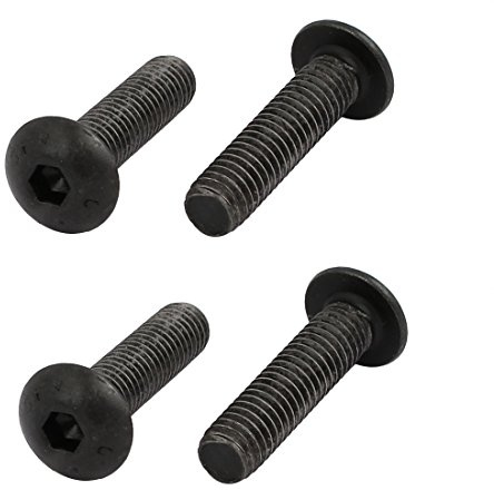sourcing map 4 Stück Halbrundkopfschrauben M5x20mm Innensechskant Linksgewinde Schraubenbolzen 10.9 Grade Schwarz