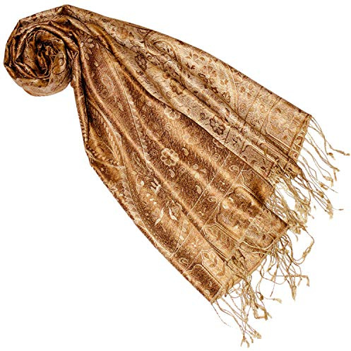 Lorenzo Cana Pashmina Schal Schaltuch jacquard gewebt 100% Seide Paisley Muster Seidenschal Seidentuch Seidenpashmina mehrfarbig 70 x 190 cm
