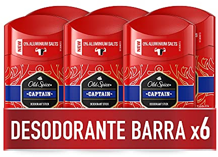 Old Spice Déodorant Stick Captain Pack de 6 x 50 ml (300 ml total)