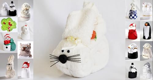 JACK Frottier Geschenk Set viele Modelle Handarbeit Origami Gästetuch Handtuch Waschhandschuh, Motiv/Art:Osterhase