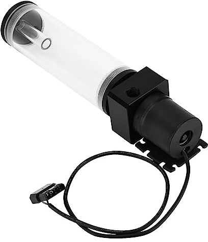 DIY PC Wasserkühlsystem Wasserpumpe, Acryl Computer LED Wasserkühltank Zylinderbehälter 19W Pumpe G1/4 für PC CPU Flüssigkeitskühlung(160mm)