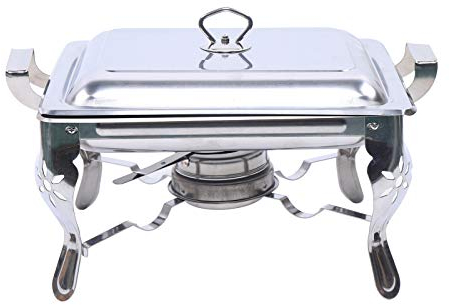 Wangkangyi 6L Rechteckiger Chafing Dish Profi Set, Edelstahl Warmhaltebehälter, Speisewärmer, Wärmebehälter, Rechaud, Chafing Dishes, Speisenwärmer Buffet und Party