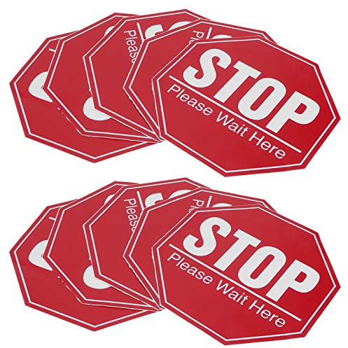 BuyWeek Adesivo di Avvertenza, 2 Set Adesivo per Segnali di Stop per Aree Pubbliche Pratico Adesivo per Segnalatori di Pavimento con Distanza di Sicurezza