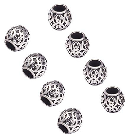 UNICRAFTALE 10PCS Zwischenperlen European Beads 4.5mm Perlen für Armbänder Metallabstandsperlen Edelstahl Lose Perlen Antike Silberperlen Für DIY Armband Halskette Schmuckherstellung