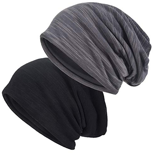 EINSKEY Slouch Beanie Mütze: Weich Dünne Baumwollmütze Damen Herren, Atmungsaktiv Jersey, Elastisch Longbeanie Alle Jahreszeiten, Ideal Chemo/Laufmütze​