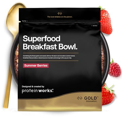 Protein Works | Superfood Breakfast Bowl - Gold, Summer Berry Feast, 1.2kg | Award-Winning Protein Cereal, High Protein Breakfast, Whole Grains, Seeds, Oats, High Fibre, 20 Servings