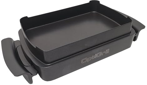 Tefal OptiGrill+ Snacking & Backing Antihaft Backschale XA7258 + Rezeptbuch für, 1.6 Liter, Aluminiumdruckguss Wärmeisolierte Griffe, Spülmaschinengeeignet, Pizza, Aufläufe, Brot, Schwarz