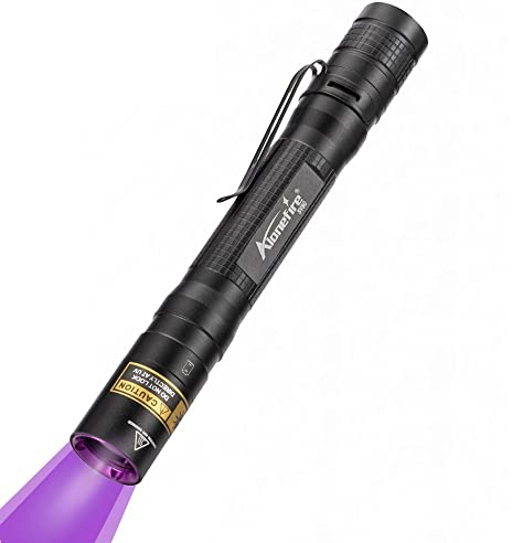 Alonefire SV80 Mini 3W UV Torch 365nm Portable Ultraviolet Black Light Very Small Flashlight for Minerals, Pet Urine Detector, Money Detection with 2 PCS AA Battery