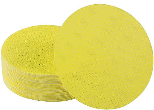 Selead Schleifpapier 225mm Klett Dauerhafte Schleifpads 25 Stück Korn 80 Schleifscheiben Perforiert Schleifblätter Round f. Trockenbauschleifer Schleifgiraffe Deckenschleifer