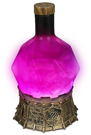 ENHANCE Lampe de potion de sorcier de jeu avec infusion mystique tourbillonnante - Lampe d'ambiance pour bouteille de potion, décoration de bureau - Potion tourbillonnante lumineuse (élixir pourpre)