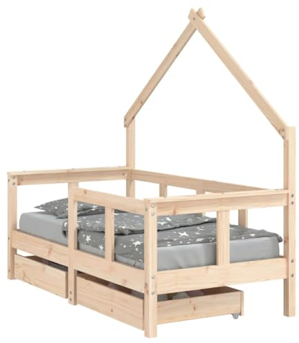 vidaXL Estructura de Cama para niños con cajones Madera Pino 70x140 cm