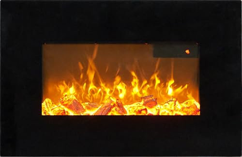 Sureflame WM-9334 - Caminetto elettrico da parete con telecomando, 66 cm, colore: Nero