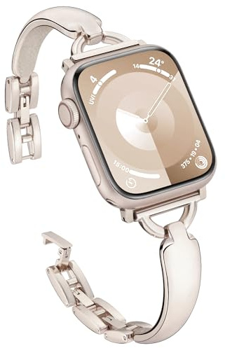 Vamyzji Kompatibel mit Apple Watch Armband 49mm 46mm 45mm 44mm 42mm(Series 3 2 1),Slim Schick Metallarmband für Apple Watch Ultra 3 2 1, Serie 11 10 9 8 7 6 5 4 3 2 1 SE, iWatch Armband für Damen