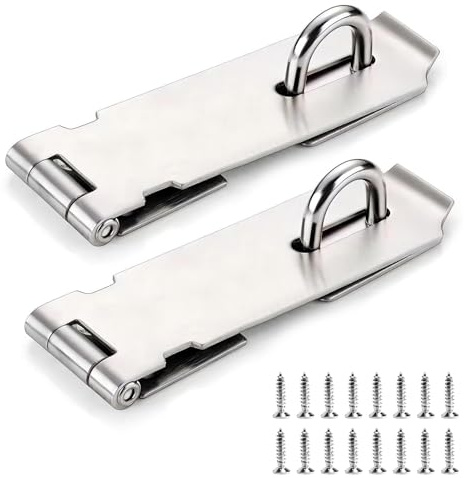 Zydiwo 2 Piezas Candados para Puerta de Acero Inoxidable 12.6cm Cerradura con Tornillo de Montaje Cerrojo Puerta Pestillo para Puerta Gabinete (5 Pulgadas)