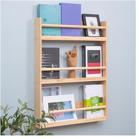 Magazinständer Broschürenhalter 2-3-stufiger Zeitschriftenhalter zur Wandmontage aus Holz, Zeitschriftenständer zur Erleichterung der Präsentation verschiedener Informationen/Broschüren/Flyer, robuste