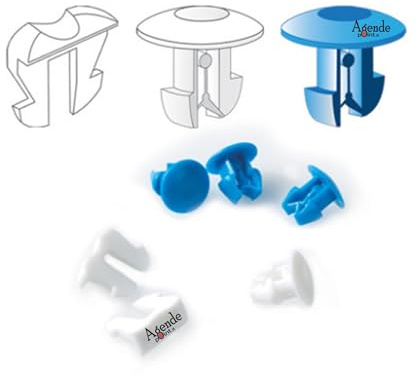 Kit Fermatarga Universale 6 Pezzi 2 Fermi Antivibrazione + 3 Bottone Blu Ed 1 Bottone Bianco