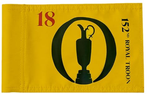 2BUT British Open 2024 Golf Pin Flag - 8x6 Double-Sewn 600D Nylon, Yellow, Fade Resistant, Indoor/Outdoor