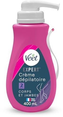 VEET Expert – Enthaarungscreme für hartnäckige Haare – Körper & Beine – Wirkt in 2 Minuten – 400 ml