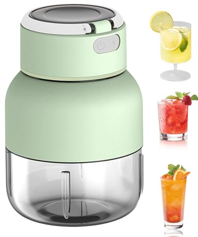 Tuxxjzm Blender de smoothie portable, presse-agrumes portable sans fil, mixeur électrique sans fil, mixeur de voyage personnel rechargeable de 800 ml, blender de 800 ml, blender