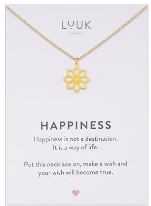 LUUK LIFESTYLE Filigrane Halskette mit Anhänger aus wasserfestem Edelstahl, Geschenk für Frauen, modernes Schmuck Design