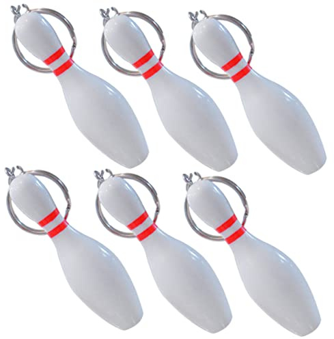 WATIIFUFU 6pièces Porte-clés Bowling Pendentifs Pour Sacs Décorations De Clés Cadeaux Pour Fête Garçon Fille Thème Du Sport