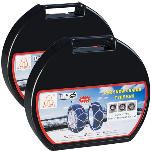 Lescars Auto Schneekette: 2er-Set Schneeketten Größe XXL für Reifen 225/55 R19 u.v.m. (Kfz Anfahrhilfen, Auto Zubehör, EIS)